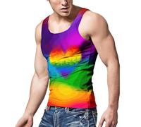 RUMAOZIA Pride Outfit Camiseta de tirantes para hombre, de algodón, multicolor, con bandera de arcoíris, CSD LGBT-Q, con tolerancia de amor, LGBTQ, camiseta para deporte, chaleco gay LGBT, P Púrpura