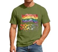 RUMAOZIA Pride Outfit Herren Kurzarm T-Shirts LGBT Regenbogen Flagge Gay Bi Queer Pride Liebe LGBTQ Camisetas Cutted Shirts Gym Verano Oversize Baumwolle Casual Top Tolerancia, Rainbow Kleidung Outfit