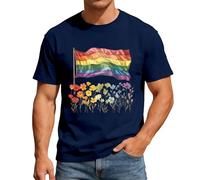 RUMAOZIA Pride Outfit Herren Kurzarm T-Shirts LGBT Regenbogen Flagge Gay Bi Queer Pride Liebe LGBTQ Camisetas Cutted Shirts Gym Verano Oversize Baumwolle Casual Top Tolerancia, Rainbow Kleidung Outfit
