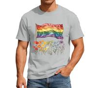 RUMAOZIA Pride Outfit Herren Kurzarm T-Shirts LGBT Regenbogen Flagge Gay Bi Queer Pride Liebe LGBTQ Camisetas Cutted Shirts Gym Verano Oversize Baumwolle Casual Top Tolerancia, Rainbow Kleidung Outfit