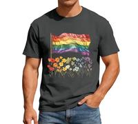 RUMAOZIA Pride Outfit Herren Kurzarm T-Shirts LGBT Regenbogen Flagge Gay Bi Queer Pride Liebe LGBTQ Camisetas Cutted Shirts Gym Verano Oversize Baumwolle Casual Top Tolerancia, Rainbow Kleidung Outfit