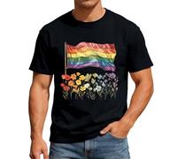 RUMAOZIA Pride Outfit Herren Kurzarm T-Shirts LGBT Regenbogen Flagge Gay Bi Queer Pride Liebe LGBTQ Camisetas Cutted Shirts Gym Verano Oversize Baumwolle Casual Top Tolerancia, Rainbow Kleidung Outfit