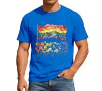 RUMAOZIA Pride Outfit Herren Kurzarm T-Shirts LGBT Regenbogen Flagge Gay Bi Queer Pride Liebe LGBTQ Camisetas Cutted Shirts Gym Verano Oversize Baumwolle Casual Top Tolerancia, Rainbow Kleidung Outfit