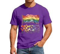 RUMAOZIA Pride Outfit Herren Kurzarm T-Shirts LGBT Regenbogen Flagge Gay Bi Queer Pride Liebe LGBTQ Camisetas Cutted Shirts Gym Verano Oversize Baumwolle Casual Top Tolerancia, Rainbow Kleidung Outfit