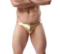 RUMAOZIA Ropa interior de aspecto mojado, tanga para hombre, tanga brillante, metálica, con espalda baja, sexy, con bolsa de bulge, debajo de las bragas, bikini, ropa interior para ropa de club, O