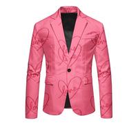 RUMAOZIA Sakko Traje de San Valentín para hombre, con estampado de corazón, corte ajustado, chaqueta de traje con estampado de corazón, chaqueta de negocios, boda, ocio, fiesta, trajes de hombre