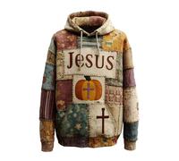 RUMAOZIA Sudadera con capucha para hombre con estampado de letras de Jesús, monocolor, holgada, cómoda, cálida, de invierno, corte regular, camiseta deportiva, sudadera con capucha, informal, para