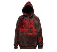 RUMAOZIA Sudadera con capucha para hombre, con estampado de sangre, Halloween, con estampado de sangre, disfraz de Halloween espeluznante, herida sangrienta, lesión, terror, sudadera con capucha y