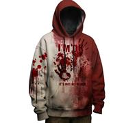 RUMAOZIA Sudadera con capucha para hombre para amantes de la conversación de Halloween, sudadera con capucha de manga larga, sudadera con capucha suelta, herida de sangre, suéter con capucha, rojo1, M