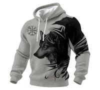 RUMAOZIA Sudadera para hombre, estilo gofre, vintage, vikingo, retro, vikingo, ropa medieval, suave y cálida, jersey de trabajo, mitología nórdica, parte superior, corte regular, jersey de punto de