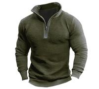RUMAOZIA Sudaderas de pana con cremallera para hombre, moda occidental, manga larga, entrenamiento, cuello alto, invierno, otoño, bordado, sentado, gótico, Y2K, divertido, holgado, sudaderas, verde