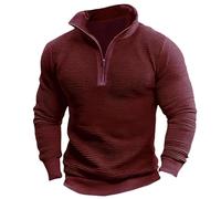 RUMAOZIA Sudaderas de pana con cremallera para hombre, moda occidental, manga larga, entrenamiento, cuello alto, invierno, otoño, bordado, sentado, gótico, Y2K, divertido, holgado, sudaderas, Vino, S