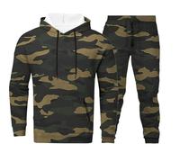 RUMAOZIA Traje de camuflaje militar para hombre, sudadera con capucha y pantalones, uniforme del ejército, disfraz de soldado de camuflaje, 2 unidades, sudadera con capucha y pantalones de jogging