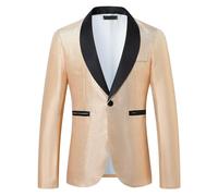 RUMAOZIA Traje de purpurina para hombre con lentejuelas, blazer brillante, esmoquin, manga larga, disfraz de carnaval, boda, disfraz para adultos, bola de discoteca, disfraz de grupo, O Gold, XXL
