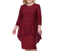 RUMAOZIA Vestidos para mujeres a partir de 50 años para mujer, de dos piezas, elegantes vestidos de boda dorados, tallas grandes, con purpurina, regordeta, vestido de Nochevieja, vestido de cóctel