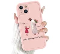 RUMDEY Funda compatible con iPhone 15 de 6.1 pulgadas, "God's Plan is Always Better Christian Phone Case, diseño de tulipán de Jesús, versículo bíblico inspirador, resistente a los arañazos, a prueba