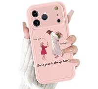 RUMDEY Funda compatible con iPhone 17 Pro Max de 6.9 pulgadas, "God's Plan is Always Better Christian Phone Case, Jesús Tulipán, versículo bíblico inspirador, resistente a los arañazos y a prueba de