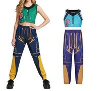 Rumi K-pop disfraz infantil, Disfraz demon Zoey Mira, k-pop, cosplay demon hunter carnaval y Halloween; conjunto inspirado idol asiática (Verde Zoey, 5-6)