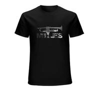 Rumin Miles Davis Jazz Camiseta Man's Fashion Cotton Black Clothes, Negro , 3XL