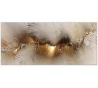 Rumlly Abstract Modern Gold Clouds Painting Art Painting Canvas Pictures Large Living Room XXL Art Print Wall Canvas Artwork(20x40cm/Frameless)