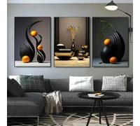 Rumlly Cuadro abstracto en lienzo, diseño de naturaleza muerta con jarrón, obra de arte única para sala de estar, dormitorio, baño (40 x 50 x 3/marco interior)