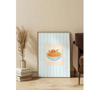 Rumlly Cuadro de pared "Naturaleza muerta con cítricos", impresión de ensueño en acuarela que captura el calor de las naranjas frescas (50 x 70 cm/sin marco)