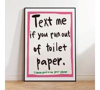 Rumlly Cuadro moderno con texto en inglés «If You Run Out Of Toilet Paper» para pared, lienzo para decoración del baño y el hogar (60 x 90 cm, sin marco)