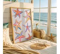 Rumlly Divertido póster de estrellas de mar costeras para decoración del hogar (50 x 70 cm, marco interior)