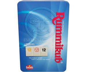 Rummikub Original Caja Metalica Edición de Viajes, Juego de Mesa Para Niños a Partir de 6 Años, Juego Estratégico Para Toda la Familia, Juegos de Mesa Para 4 Jugadores