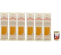 Rummo Linguine N°13 6 × 500 g - Bronce dibujado, Lenta Lavorazione, estable y resistente a mordeduras, pasta ideal para vongole pesto y tomate sugo, pack de cocina y gastro + polpa italiana gourmet