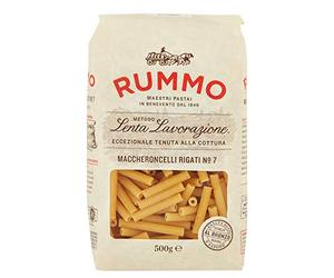 Rummo Maccheroncelli Rigati No. 7 Pastas italianas estriadas, diseñadas magistralmente para una máxima absorción de salsa y riqueza, 500 g (paquete de 1)