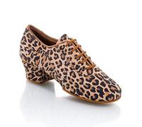 Rummos Mujeres Zapatos de Entrenador de Baile R377 020 - Material: Cuero - Color: Leopardo - Anchura: Normal - Tacón: 45 Cuban - Talla: EUR 38