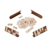 Rummy Juego de Madera con Fichas Numeradas - Juego de Estrategia con Soportes y Caja - 2-4 Jugadores - Desde 8 Años - 20,5 x 9,5 x 8 cm - Reglas Incluidas - Engelhart 350540