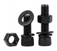 Rummyluck Juego de Tuercas y Tornillos M12x45mm, Kit de Pernos de Cabeza Allen con Tuercas Hexagonales y Arandelas Planas y Arandelas Elásticas 5 pcs