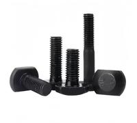 Rummyluck M18x150mm Tornillos en T de Acero al Carbono Pernos en T Negro Tornillos Deslizantes 1 Piezas
