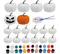 RumonZS 12 Piezas Mini Calabazas Blancas Artificiales Calabazas Que Se Pueden Pintar para Decoracion de Mesa de Hogar en Otoño Acción Gracias Halloween Y Navidad