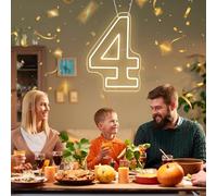 RUMONZS Número de luz LED acrílica, letras decorativas transparentes iluminadas alimentadas por USB, luz de números grandes para cumpleaños, luz nocturna, fiesta, aniversario, Navidad, decoración del