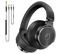 Rumoon Auriculares con cable sobre la oreja, monitor de estudio y mezcla de auriculares DJ con controladores de neodimio de 50 mm y conector de 1/4 a 3,5 mm para guitarra, AMP, podcast, piano y