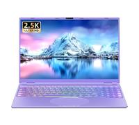 Rumtuk Laptop púrpura de 16 pulgadas, biseles ultra estrechos 2.5K FHD (2560 x 1600) IPS, en tel N95 (hasta 3.4 GHz), DDR4 16G RAM, KB retroiluminado a color, huella dactilar, tipo C/HDMI/WiFi, Win 11