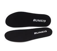 Run 619 Zero Drop Plantillas anchas para zapatos, gruesas, planas, firmes, sin soporte de arco, formación de pies, plantillas firmes de ancho EE de 6 mm, color negro, talla D, para hombre 9-10 / mujer