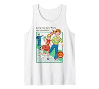 Run Away From Our Problems Sarcastic Retro Funny Adult Humor Camiseta sin Mangas