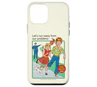 Run Away From Our Problems Sarcastic Retro Funny Adult Humor Carcasa para iPhone 12 mini