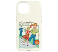 Run Away From Our Problems Sarcastic Retro Funny Adult Humor Carcasa para iPhone 15