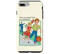 Run Away From Our Problems Sarcastic Retro Funny Adult Humor Carcasa para iPhone 7 Plus/8 Plus