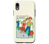 Run Away From Our Problems Sarcastic Retro Funny Adult Humor Carcasa para iPhone XR