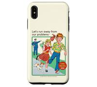 Run Away From Our Problems Sarcastic Retro Funny Adult Humor Carcasa para iPhone XS Max