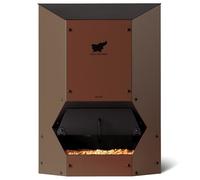 RUN-CHICKEN Comedero automático (marrón) alimentador automático de pollos, funciona con pilas, escotilla de seguridad programable con temporizador, alimentación de 9 kg, a prueba de plagas, accesorio