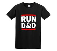 Run D&D FunnyBoard Game Dice Unisex 100% Cotton Short-Sleeve T-Shirts Black XL