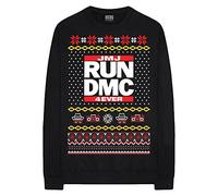 RUN--DMC Sudadera de Navidad en Hollis Band Logo Nue oficial para hombre, color negro, Negro , M