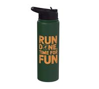 Run Done Time For Fun - Running Marathon Finisher Stainless Steel Insulated Water Bottle